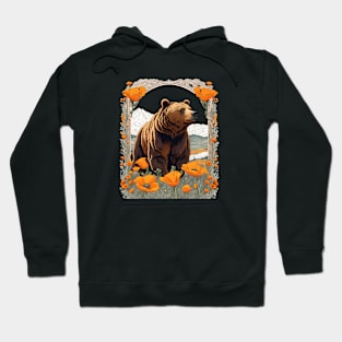 Bear Of California In Poppy Landscape Hoodie